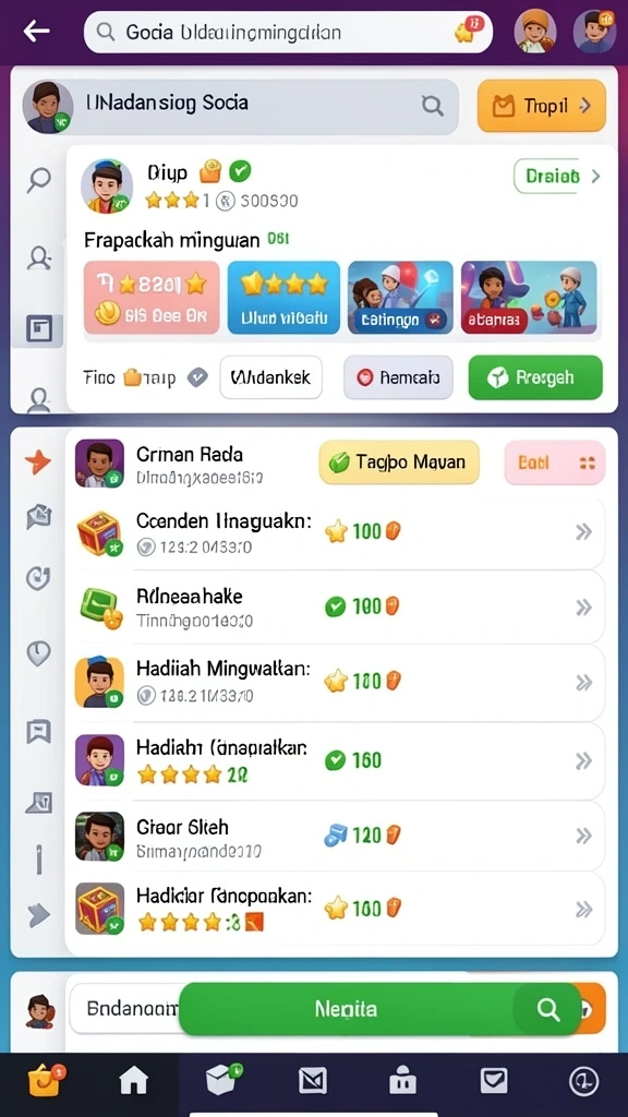Menu navigasi yang mudah digunakan, cocok untuk pemain baru.