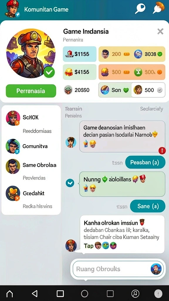 Karakter dalam game dengan desain yang unik dan menarik.