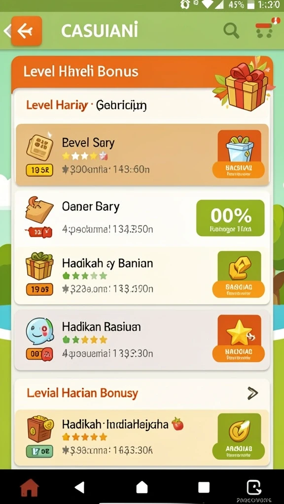 Tampilan menu utama yang menarik dan mudah dinavigasi.