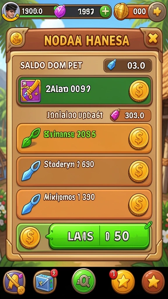 Berbagai item kostum yang dapat diupgrade.