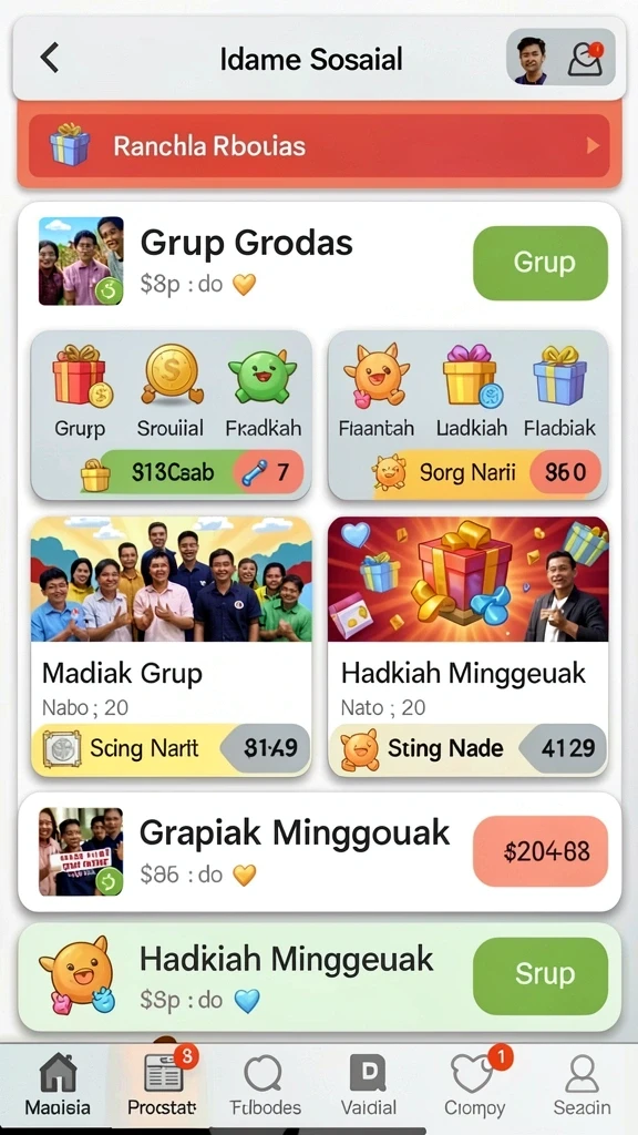 Fitur interaksi sosial yang seru.