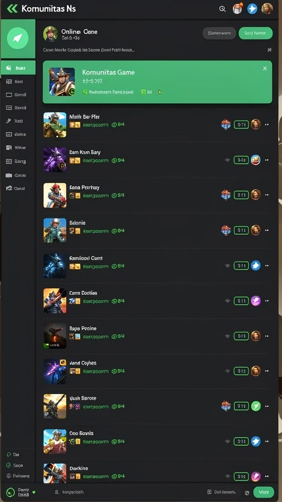 Tampilan utama game dengan navigasi sederhana.