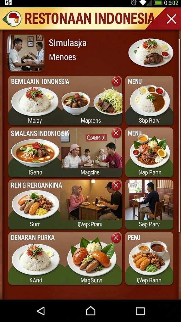 Tampilan permainan yang menarik dan penuh warna.